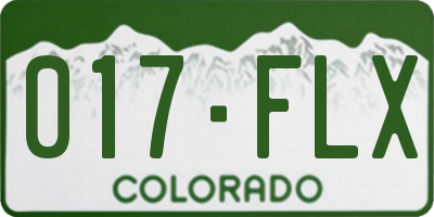 CO license plate 017FLX