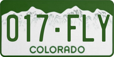 CO license plate 017FLY
