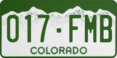 CO license plate 017FMB