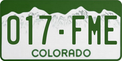 CO license plate 017FME