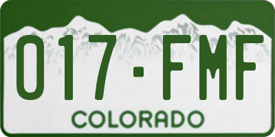 CO license plate 017FMF