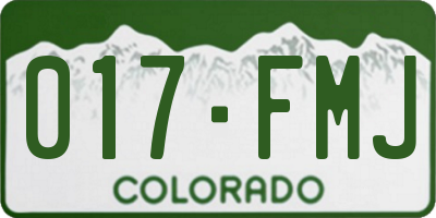 CO license plate 017FMJ