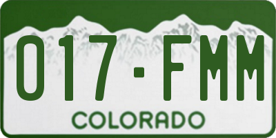 CO license plate 017FMM