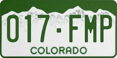 CO license plate 017FMP