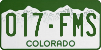 CO license plate 017FMS