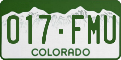 CO license plate 017FMU