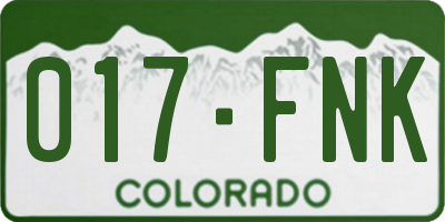 CO license plate 017FNK