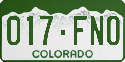 CO license plate 017FNO