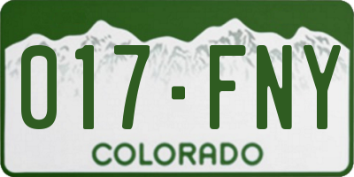 CO license plate 017FNY
