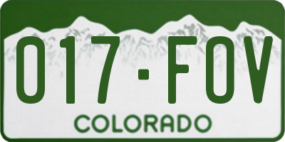 CO license plate 017FOV