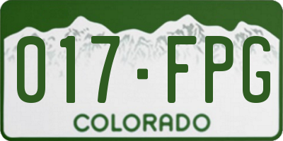 CO license plate 017FPG