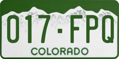CO license plate 017FPQ