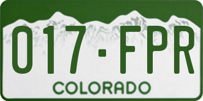 CO license plate 017FPR