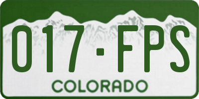 CO license plate 017FPS