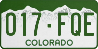 CO license plate 017FQE