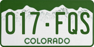 CO license plate 017FQS