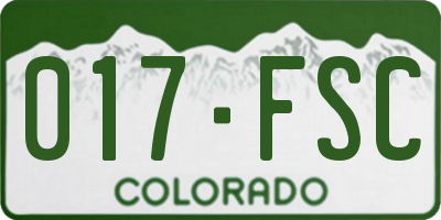 CO license plate 017FSC