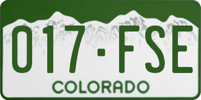 CO license plate 017FSE