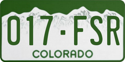 CO license plate 017FSR