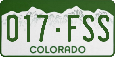 CO license plate 017FSS