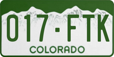 CO license plate 017FTK