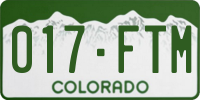 CO license plate 017FTM
