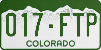 CO license plate 017FTP