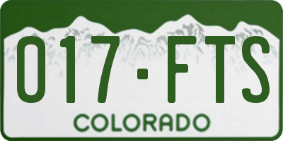 CO license plate 017FTS