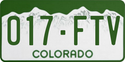 CO license plate 017FTV