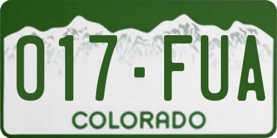 CO license plate 017FUA