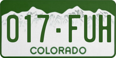 CO license plate 017FUH