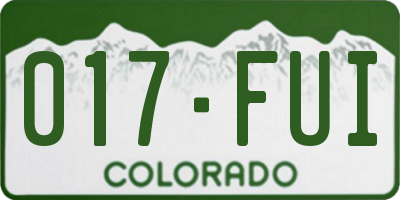 CO license plate 017FUI