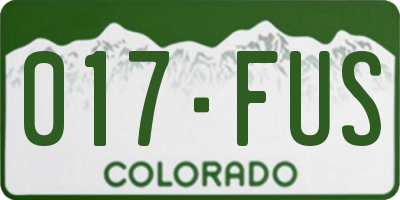 CO license plate 017FUS