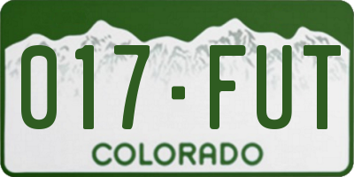 CO license plate 017FUT