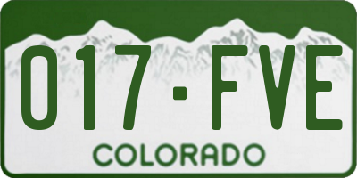 CO license plate 017FVE