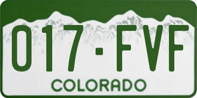 CO license plate 017FVF