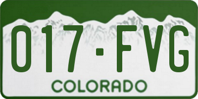 CO license plate 017FVG