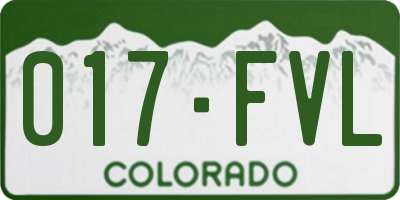 CO license plate 017FVL