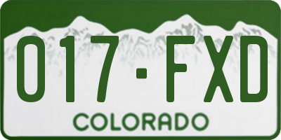 CO license plate 017FXD