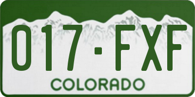 CO license plate 017FXF