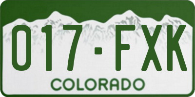 CO license plate 017FXK