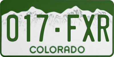 CO license plate 017FXR