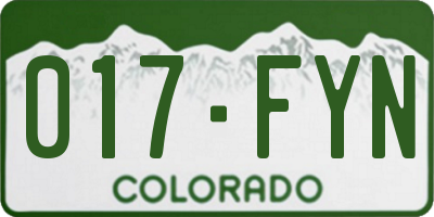 CO license plate 017FYN