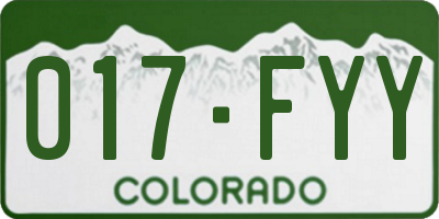CO license plate 017FYY