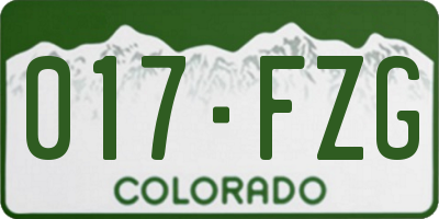 CO license plate 017FZG