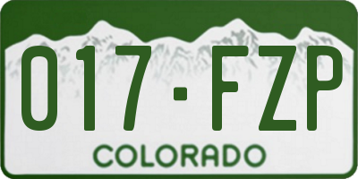 CO license plate 017FZP