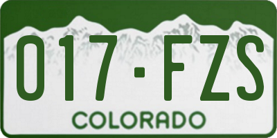 CO license plate 017FZS
