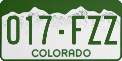 CO license plate 017FZZ