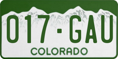 CO license plate 017GAU