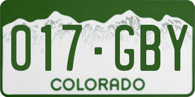 CO license plate 017GBY